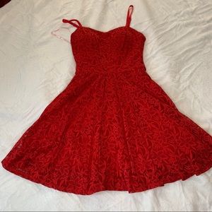 Red lace dress